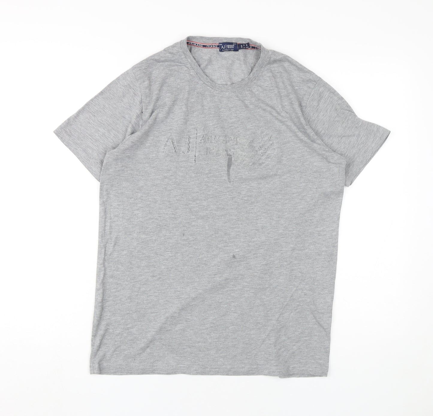 Armani Jeans Men's Grey M T-Shirt, Cotton Blend, Crew Neck