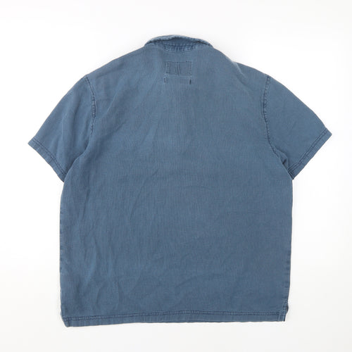 White Stuff Men's Blue Polo Shirt M Short Sleeve Cotton