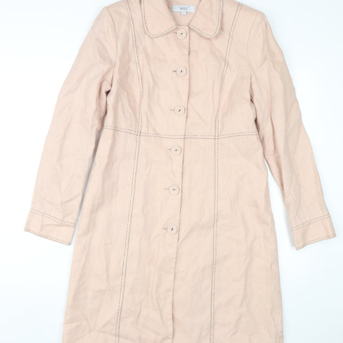 Beige Next Women's Overcoat Size 12 with Button Detail