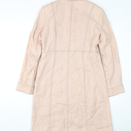 Beige Next Women's Overcoat Size 12 with Button Detail