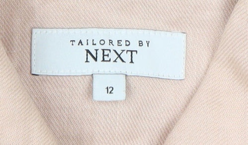 Beige Next Women's Overcoat Size 12 with Button Detail