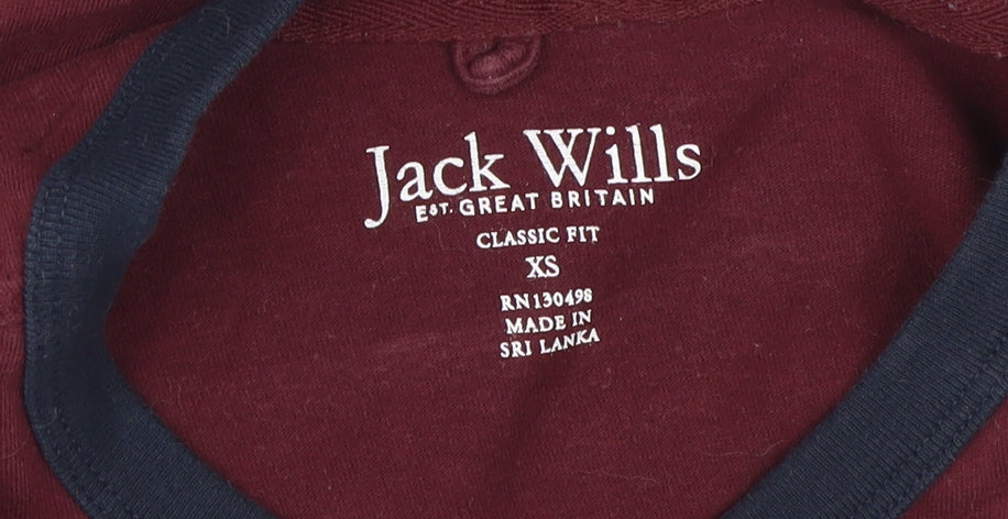 Jack Wills Men's XS Red Classic Fit T-Shirt
