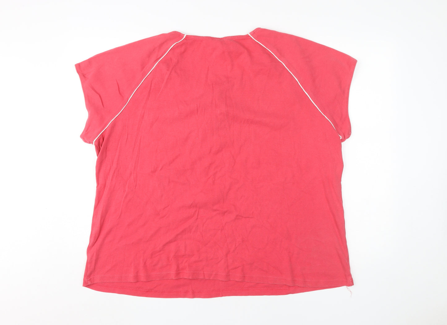 Maine New England Red Cotton T-Shirt, Size 24, Women’s Casual