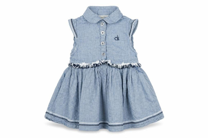 Calvin Klein Girls Blue Chambray Shirt Dress, 3-4 Years, Casual