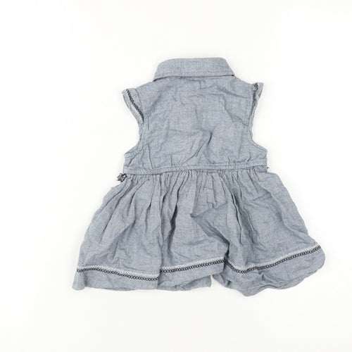 Calvin Klein Girls Blue Chambray Shirt Dress, 3-4 Years, Casual