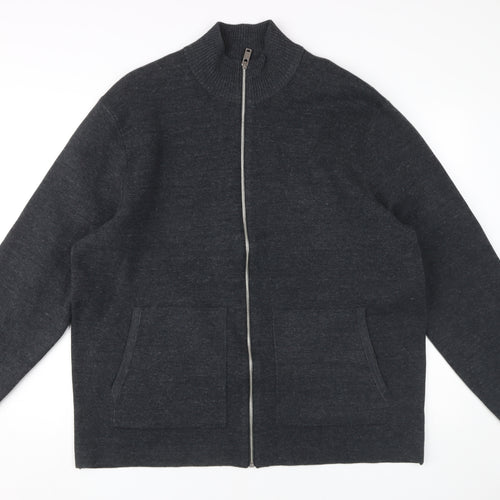 Marks and Spencer Men's Black 2XL Full Zip Jumper