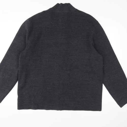 Marks and Spencer Men's Black 2XL Full Zip Jumper