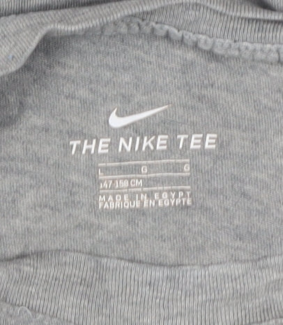 Nike Boys Grey Cotton T-Shirt, Size 12 Years, Casual Fit