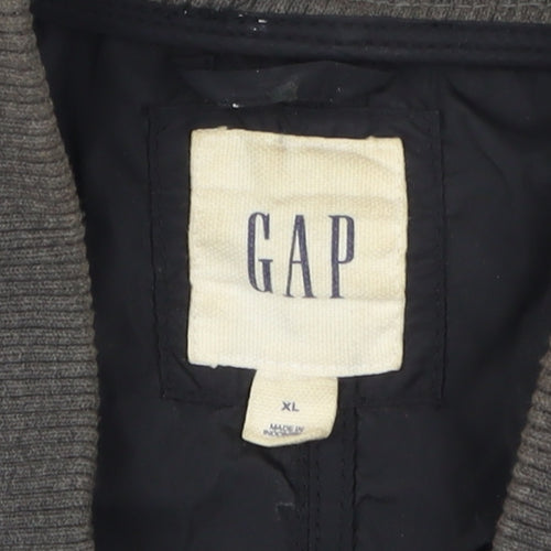 GAP Men's Black Bomber Jacket XL, Casual Zipped
