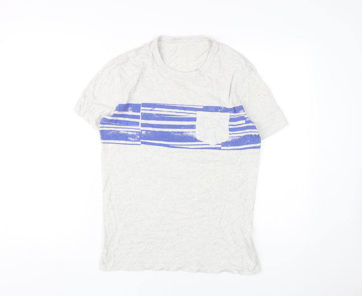 GAP Men's White XS Striped Cotton T-Shirt