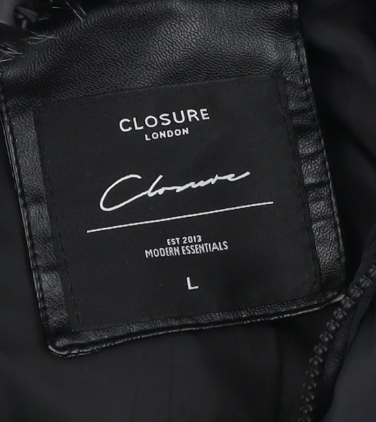Closure London Men's Black Puffer Jacket L Hooded
