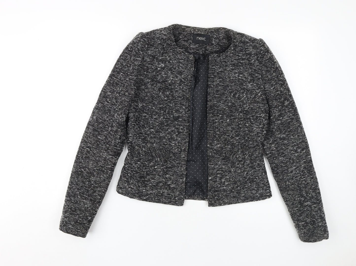 Next Women's Black Tweed Jacket Size 8 Business Casual