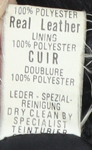 Nice London Women's Black Leather Biker Jacket Size 14