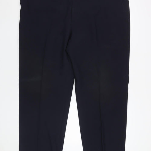 EWM Men's Black Dress Pants - Size 44, Straight Fit