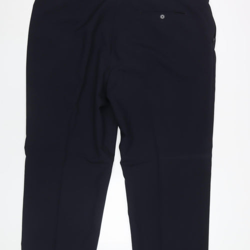 EWM Men's Black Dress Pants - Size 44, Straight Fit