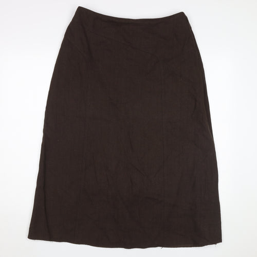 Style by EWM Women's Brown Midi Pencil Skirt Size 14