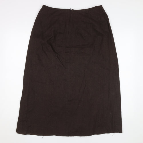 Style by EWM Women's Brown Midi Pencil Skirt Size 14