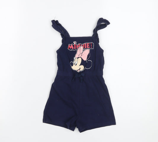 Disney Girls Blue Minnie Mouse Playsuit, 2-3 Years