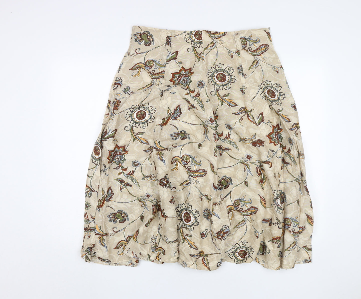 Marks and Spencer Women's Beige Long Floral Skirt Size 18