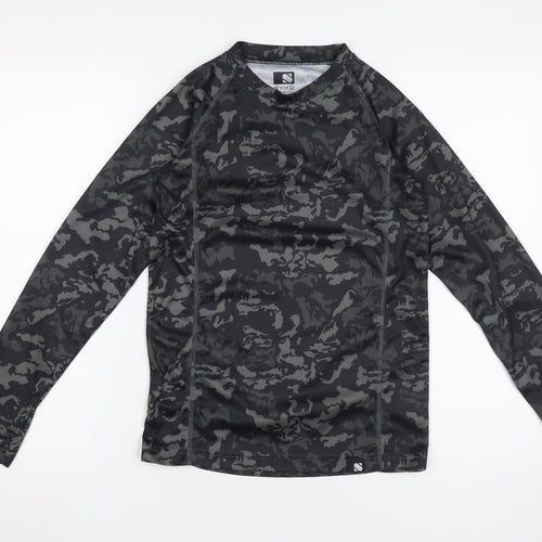 Shredz Boys Black Camouflage Long Sleeve Jersey 13 Yrs