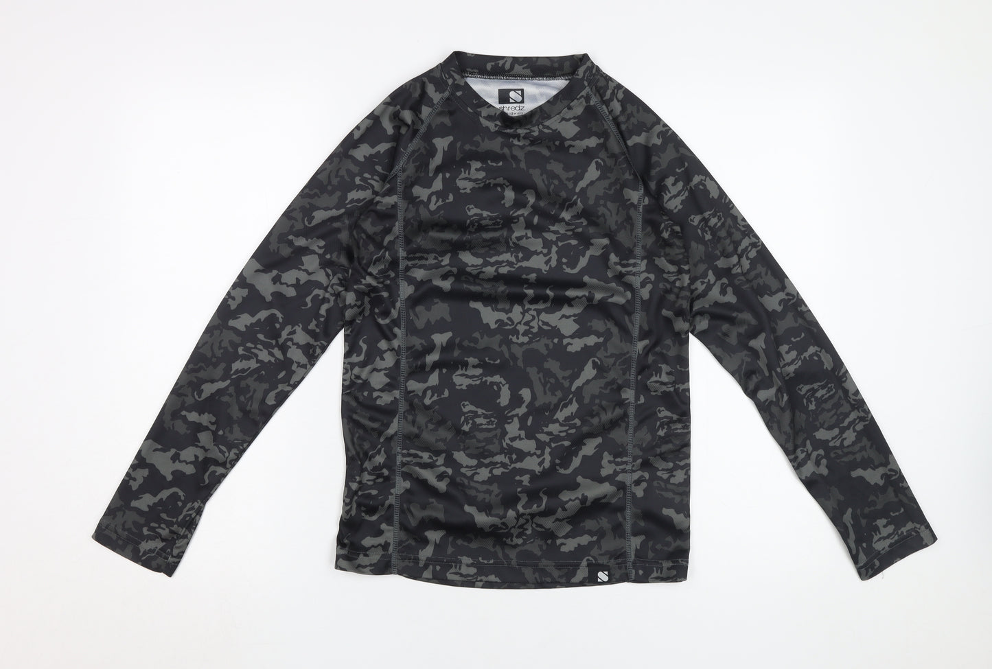 Shredz Boys Black Camouflage Long Sleeve Jersey 13 Yrs