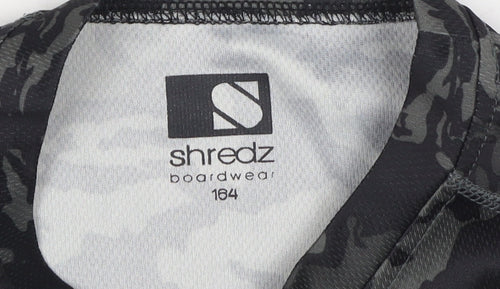 Shredz Boys Black Camouflage Long Sleeve Jersey 13 Yrs