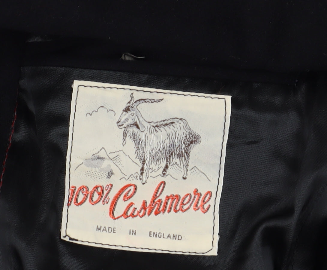 Men's Vintage Black Cashmere Overcoat - Classic Formal