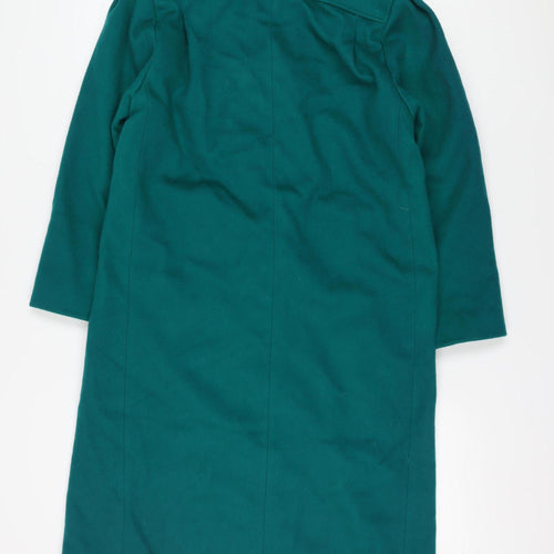 Karen Petites Green Wool Overcoat, Womens, Size Petites