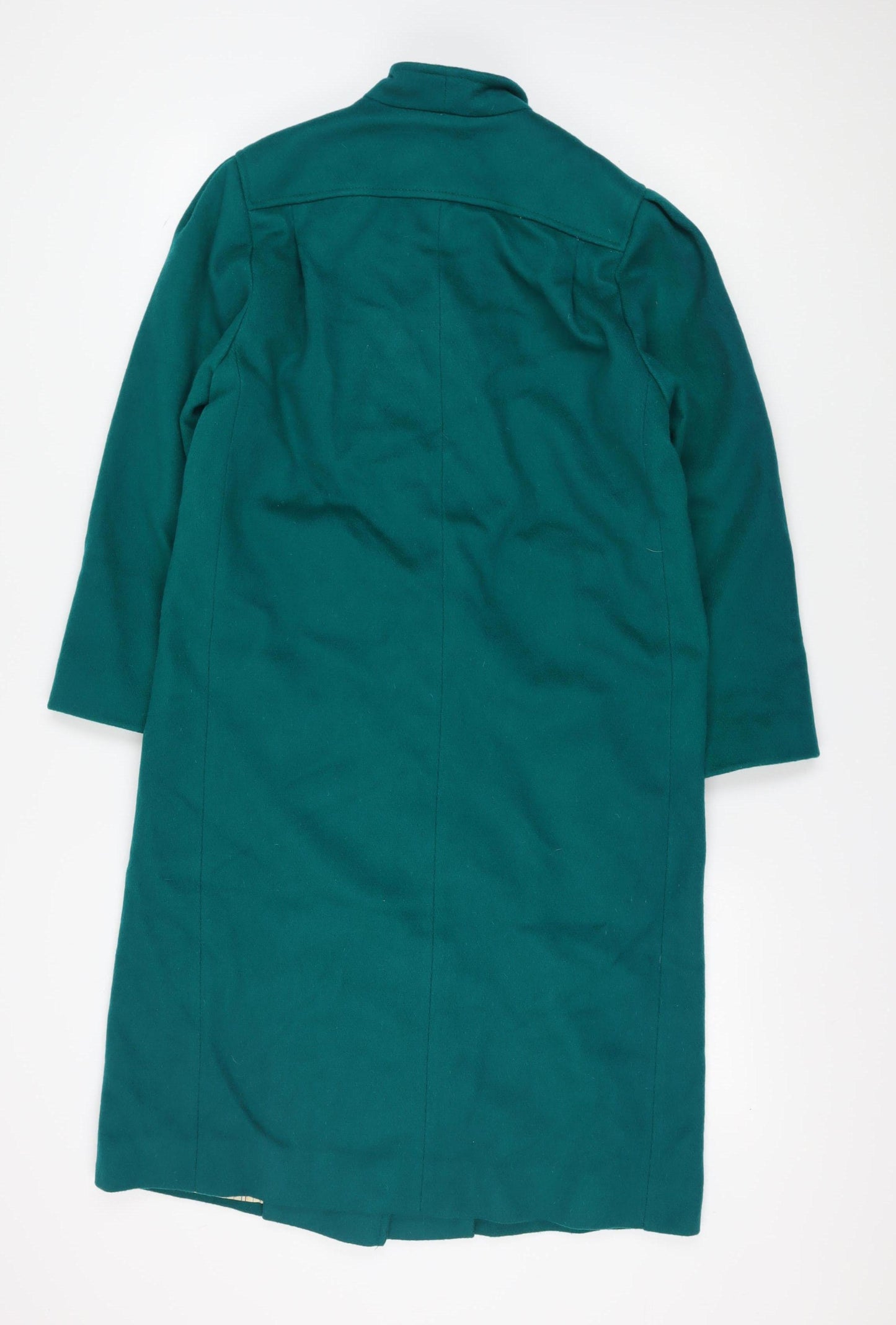 Karen Petites Green Wool Overcoat, Womens, Size Petites