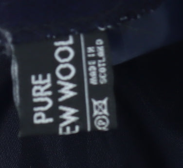 Women's Blue Pleated Wool Midi Skirt - Size 12