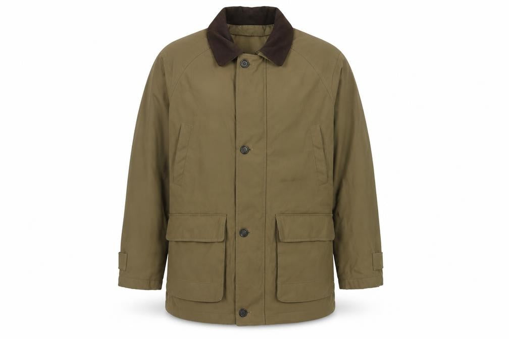 Front view of Skopes Men's Brown Polyester Jacket, Mid-Length