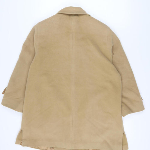 Hensel Beige Wool Angora Women's Mid-Length Overcoat