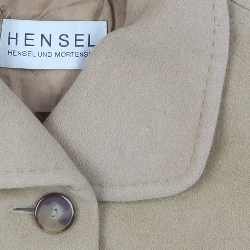 Hensel Beige Wool Angora Women's Mid-Length Overcoat