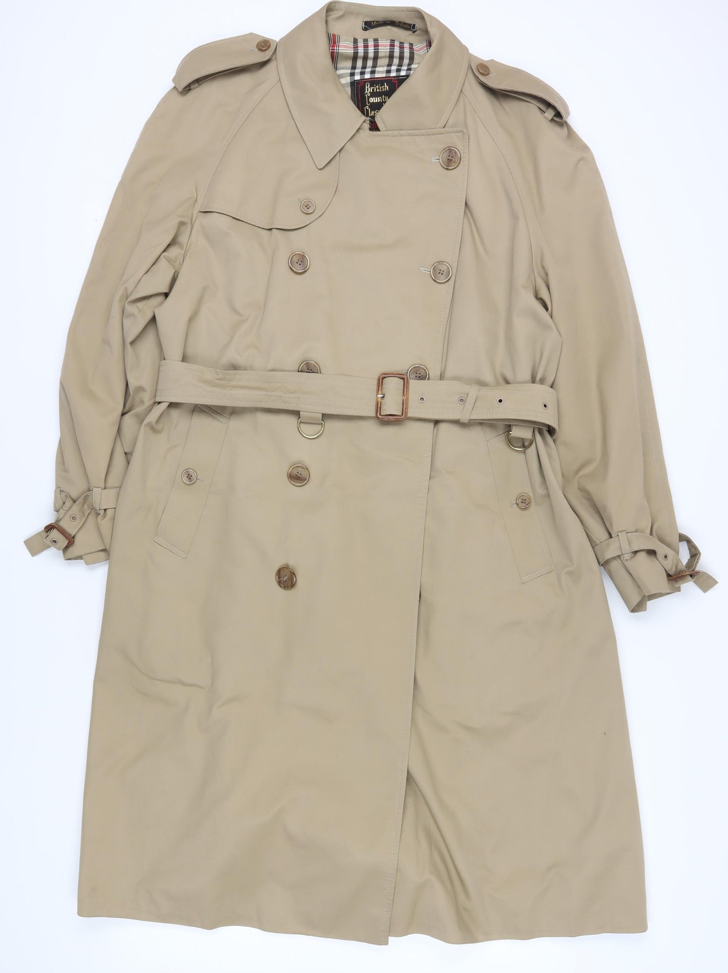 British County Classics Women's Beige Trench Coat Size Regular