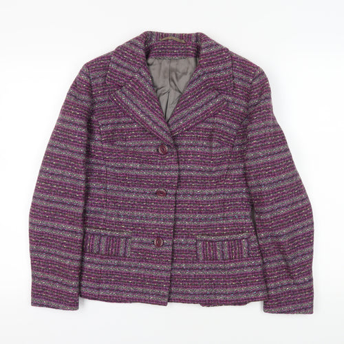 Rogant Women's Purple Tweed Suit Jacket, Lined, Size Regular