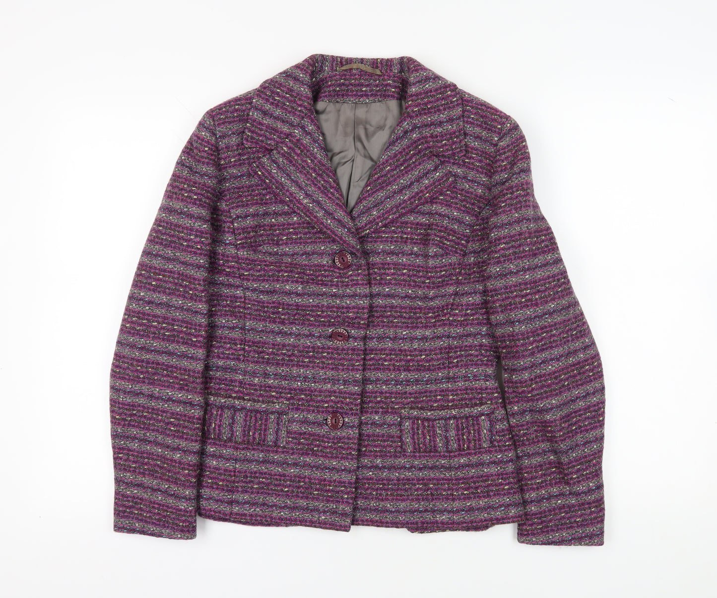 Rogant Women's Purple Tweed Suit Jacket, Lined, Size Regular
