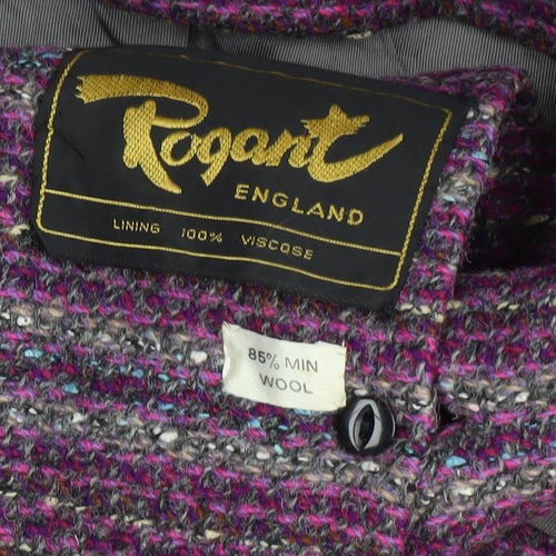Rogant Women's Purple Tweed Suit Jacket, Lined, Size Regular