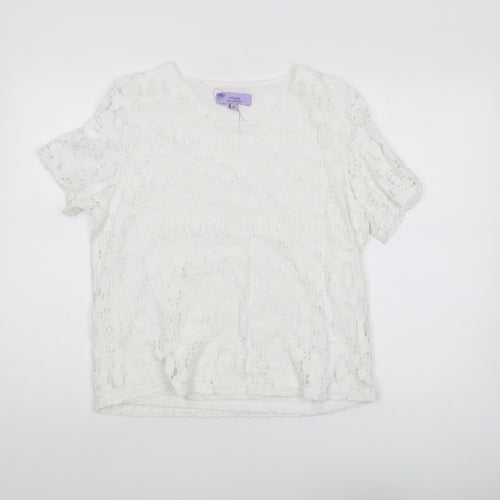 Honor Millburn Women's White Lace Blouse - Size 16