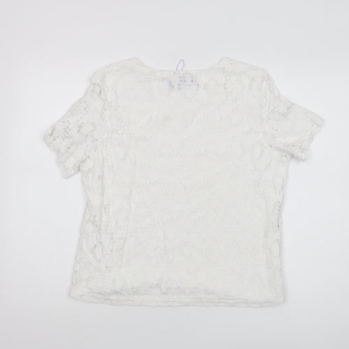 Honor Millburn Women's White Lace Blouse - Size 16