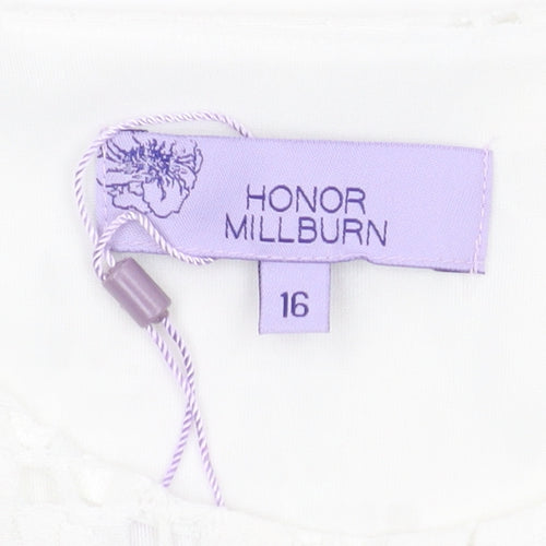 Honor Millburn Women's White Lace Blouse - Size 16