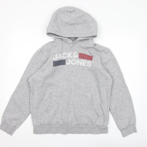 Jack & Jones Men's Grey Pullover Hoodie M