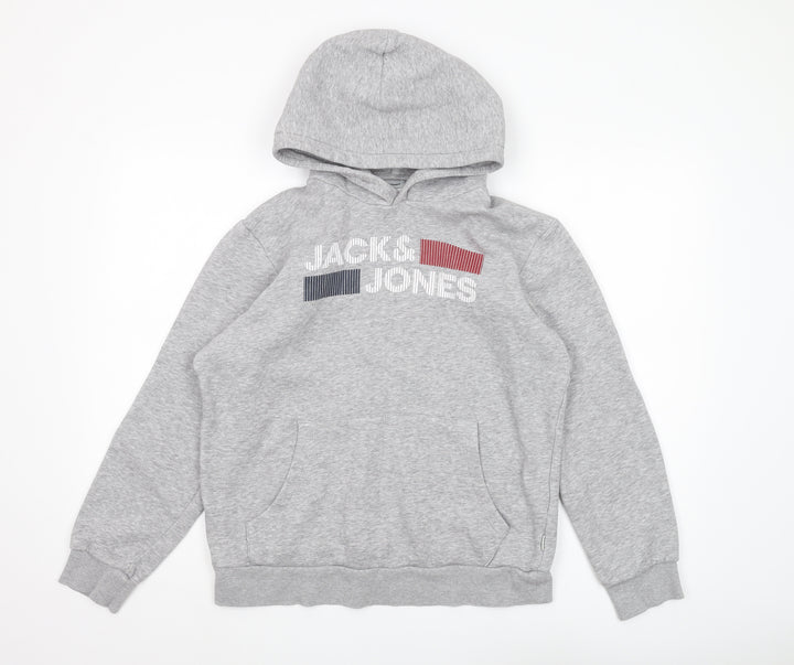 Jack & Jones Men's Grey Pullover Hoodie M