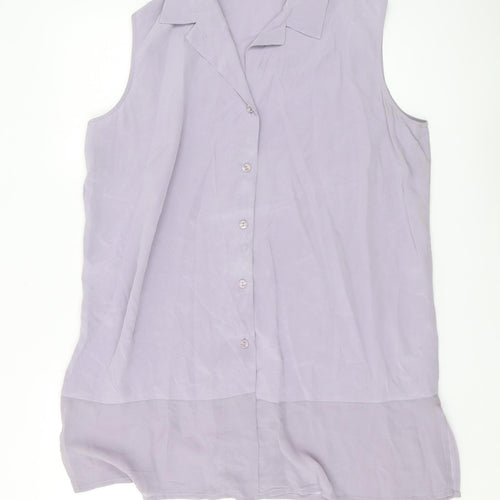 Viyella Women's Purple Silk Sleeveless Blouse Size 16