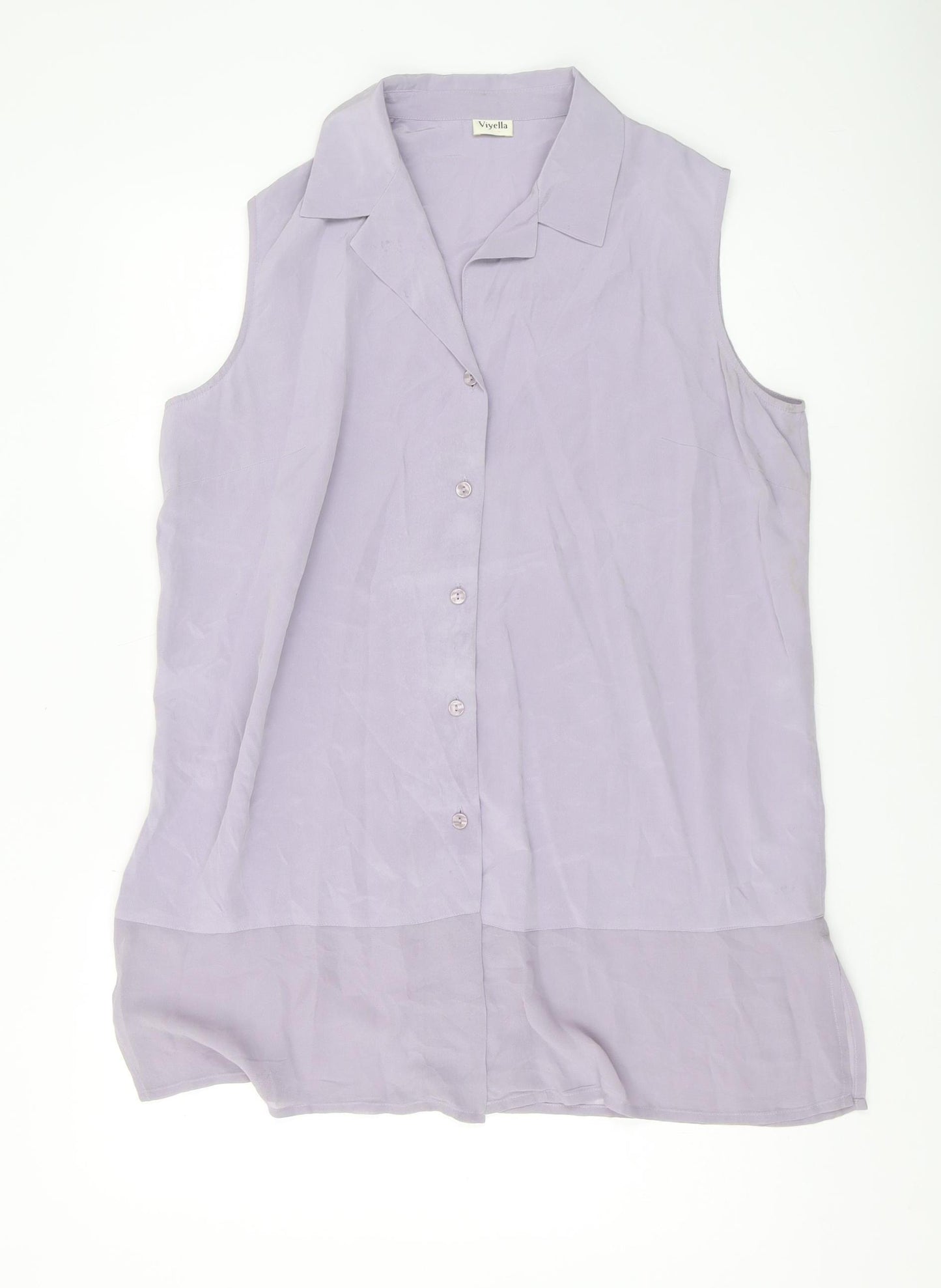 Viyella Women's Purple Silk Sleeveless Blouse Size 16