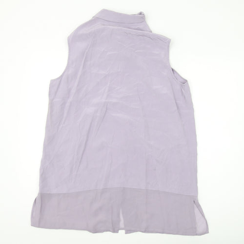 Viyella Women's Purple Silk Sleeveless Blouse Size 16