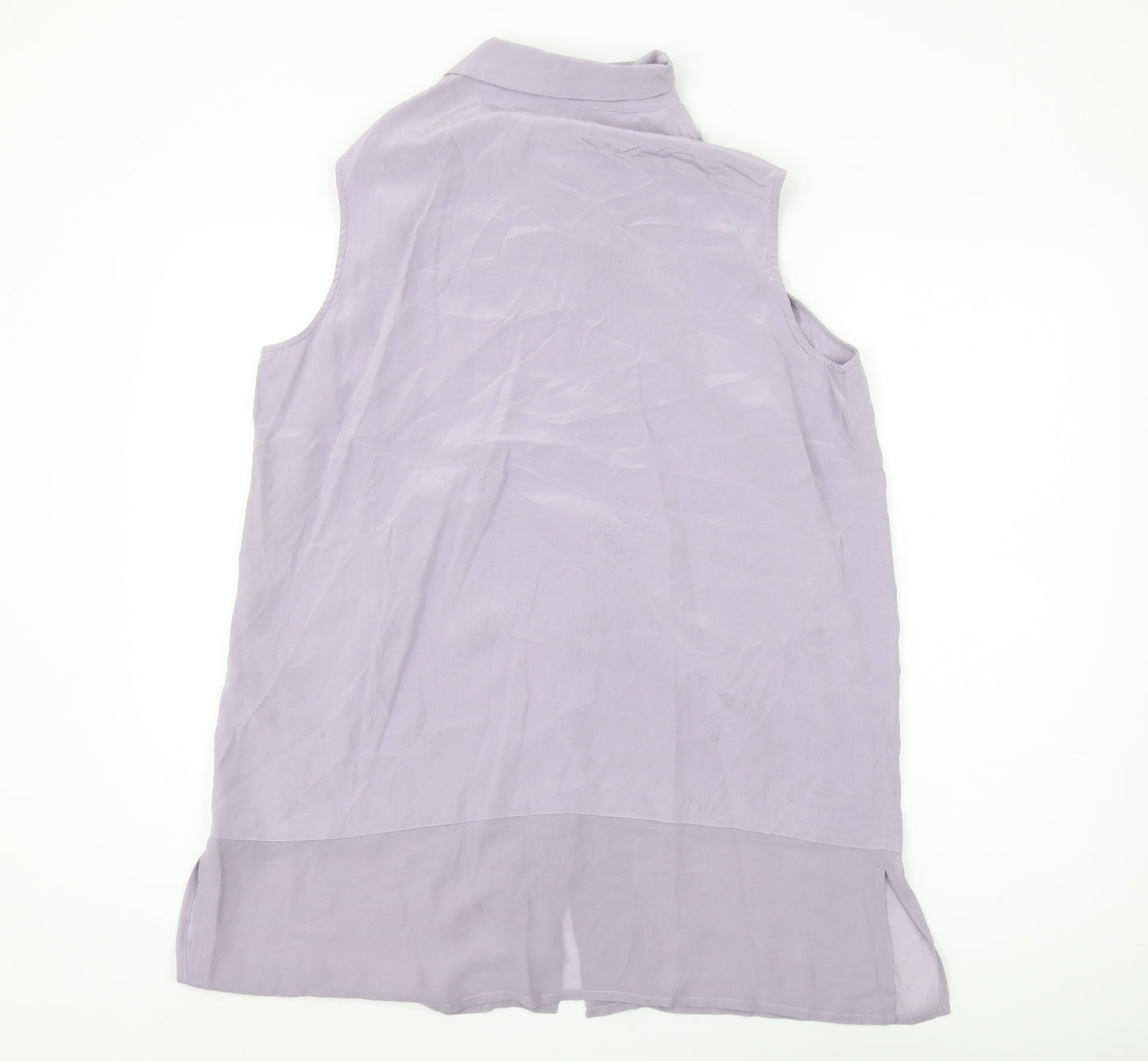Viyella Women's Purple Silk Sleeveless Blouse Size 16