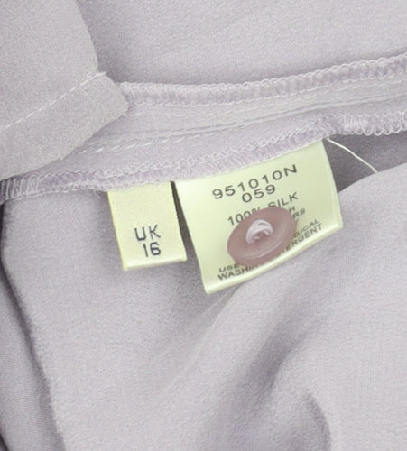 Viyella Women's Purple Silk Sleeveless Blouse Size 16