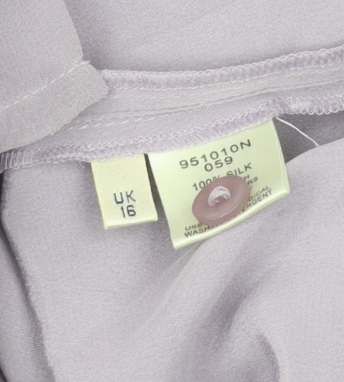 Viyella Women's Purple Silk Sleeveless Blouse Size 16