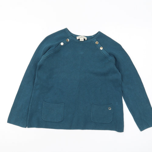 Massimo Dutti Girls Blue Pullover Blouse, Age 9-10, Classic