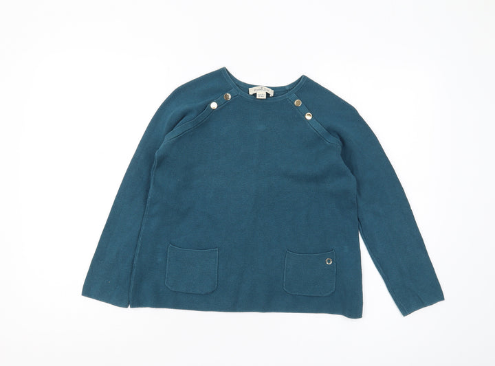 Massimo Dutti Girls Blue Pullover Blouse, Age 9-10, Classic